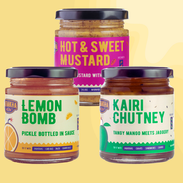 Pataakha JAIN Combo | Kairi Chutney, Lemon Bomb, Hot Mustard Sauce | No Onion, No Garlic, Jain Friendly